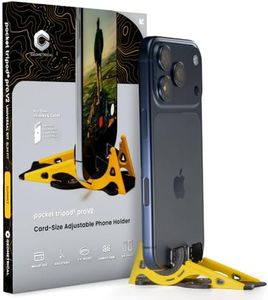 GEOMETRICAL Pocket Tripod PROv2 Universal Kit – Slim Fit Tripod for iPhone & Android, Adjustable Angles – Card-Size, Ultra-Compact Phone Tripod Stand for Photo & Video Creation – Summit Yellow