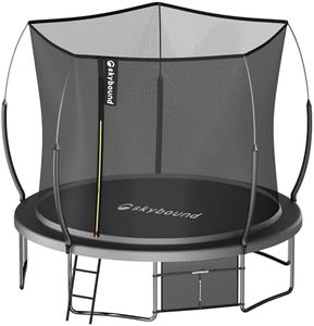 SkyBound 12 FT Springfree Trampoline for Kids and Adults - Springless Small Trampoline with Enclosure for Indoor and Outdoor - Recreational Trampolines Bungee Cords - No-Gap Design - Black