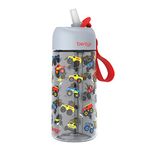 Bentgo Kids Water Bottle - Leak-Proof, Durable Tritan, BPA-Free 15 oz. Cup for Kids/Toddlers Ages 3+ - Flip-Up Straw & Dishwasher Safe for School, Sports, Daycare & Camp (Trucks)