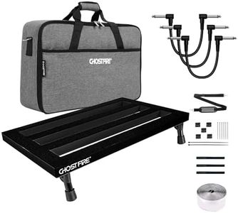 Ghost Fire Guitar Pedal Board Aluminum Alloy 1.76lb Super light Effect Pedalboard 19.8''x11.5'' with Carry Bag and Effects Pedal Patch Cables(3 Pack)
