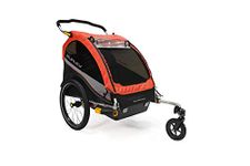 Burley Cub X 2 Seat Children's Bicycle Trailer in Atomic Red