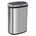 FDW Garbage Can 13 Gallon 50 Liter Kitchen Trash Can for Bathroom Bedroom Home Office Automatic Touch Free High-Capacity with Lid Brushed Stainless Steel Waste Bin