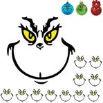 Christmas Decorations Stickers for Ornaments, Christmas Decoration Decals, Christmas Vinyl Stickers, DIY Face Stickers for The Home, Christmas Balls, Party Supplies, Waterproof Stic (3*3 in-15 packs)