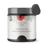 Country Chic Paint - Chalk Style All-in-One Paint for Furniture, Home Decor, Cabinets, Crafts, Eco-Friendly, Matte Paint - Liquorice [Black] Half Pint 8oz/237ml