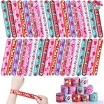 JOYIN 72 Pcs Valentines Day Slap Bracelets with Colorful Hearts and Animal for Party Favors, Kids School Supplies, Birthday Giveaways, and Game Prizes
