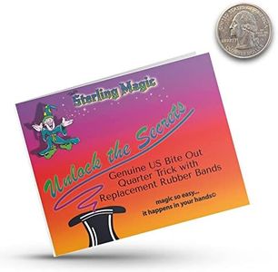 Ted's Sterling Magic US Bite Out Quarter Trick Kit with 5 Replacement Rubber Bands (Bite Out Quarter)