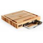 Boos Block Juice Groove Chopping Board with Drip Tray - Butchers Block Chopping Board - Extra Thick Chopping Board - North American Hard Maple - Meat Carving Board - 15 x 14 x 2,25 Inches