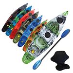 Riber One Person Sit on Top Kayak Starter Pack- Ideal for Beginners - Multiple Colours (Green, White & Black)