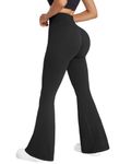 DOULAFASS Women Scrunch Bums Leggings Gym Bootcut Yoga Pants Sports Flared Leggings Workout Gym Dance Ladies Yoga Pants 31" Inseam