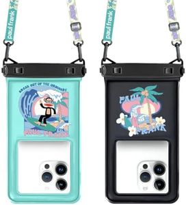 Paul Frank Waterproof Phone Pouch Floating, 2 Pack IPX8 Waterproof Phone Case with Lanyard for iPhone 17 16 15 14 Pro Max Galaxy S25 S24, Cellphone Dry Bag Beach Cruise Ship Essentials(up to 8.5")