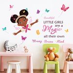 decalmile Black Girl Magic Inspirational Quote Wall Stickers Motivational Saying Wall Decals Girls Room Bedroom Baby Nursery Wall Decor