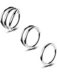 OUFER Body Piercing 3pcs Belly Piercing Ring Hoop 14G Navel Ring 316L Stainless Navel Piercing Jewellery Belly Button Hoop Belly Button Ring Navel Ring Hoop