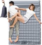 Heavy-Duty Double Air Mattress for Camping, 2 Person Camping Mattress, Portable Double Mattress, Camping Mat, Built-In Foot Pump, Backpacking Hiking, Beach, etc. 84.64''X51.51 Upgrade Version (Grey)