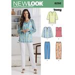 New Look Sewing Pattern 6292: Misses' Tunic or Top and Pull-on Pants, Size: A (10-12-14-16-18-20-22), White