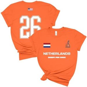 World Soccer 2026 Netherlands T-Shirt Men Women Cup Tournament International Football Fan Tee National Team Supporter Top Orange