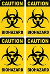 SUDHA AD PRINT Biohazard Hazard Danger Safety Warning Sign Decal Sticker Weather Resistant, Size 6X4 inch (Set of 12)