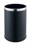 Ranjo Enterprises Stainless steel Open Dustbin Black 7X10 6Ltr multipurpose waste basket, garbage can, paper bin, suitable for home, office, bedroom, rooms, kitchen, and bathroom.