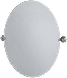 Gatco 4339LG Tiara Large Oval Wall Mirror, Satin Nickel