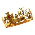 Lizzy Royal King Queen GOLD CROWN | King Charles Coronation 2023 | Mens Ladies Adults Kids Fancy Dress Costume Accessories Toy UK