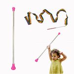 Oiloda Twirling Baton 21 Inches Marching Baton Spinning Dance Baton Metal Gymnastics Parade Stick for Child in Majorette (Pink)