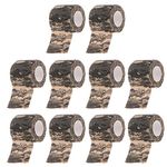 ETOPARS 10 X Camouflage Tape Wrap Self Adhesive Protective Bandages Elastic Camo Non-woven Fabric Stealth Tape Military Hunting 5CM x 4.5M