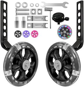 HAWENS Bike Training Wheels Mute Black Flash Wheels - Configuration Adjustable Bicycle Stabilizer Mounted Kit Compatible for 12 14 16 18 20 inch Single Speed Bike