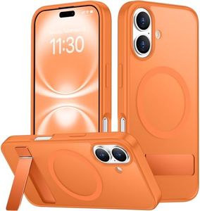 SPIDERCASE Magnetic for iPhone 16 Case,Built-in Kickstand,Orange