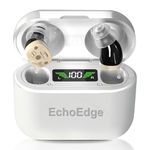 ECHOEDGE Rechargeable Hearing Amplifier - Personal Voice Amplifier with Microphone for Enhanced Sound Clarity - Invisible Design with HD Power Display, Noise Reduction & 30hr Battery Life