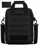 Protector Plus Tactical Messenger Bag Men Military MOLLE Tote Sling Shoulder Pack (Patch Included), Black, Medium