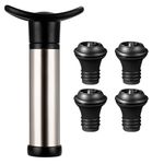 Wine Saver Pump with 4 Vacuum Stoppers, Vacuum Stoppers, Durable, Reusable, Ensures Extended Freshness, Ideal Wine Accessories Gift