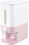 Rubtlamp 22.5 Lbs Pink Rice Dispenser, Rice Storage Container, Pink Rice Storage Container with Measuring Cup, Rice Holder Bucket for Household Kitchen Rice Soybean Corn.