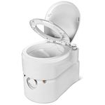 YITAHOME Portable Toilet Integrated 6.3 Gallon, Camping RV Toilet with Level Indicator, T-Type Water Outlets, Anti-Leak Handle Pump, Rotating Spout, for Camping, Travel, Boating, Hiking, Trips