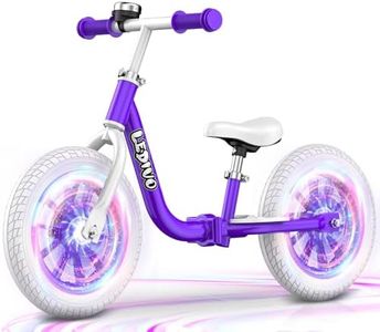 Colorful Lighting Balance Bike 2 Year Old, 2-5 Years Folding Toddler Balance Bike, No Pedal Foldable Bikes w/Kickstand, Adjustable Handlebar & Seat, 2 3 4 5 Years Boy Girls Birthday Gifts Toys