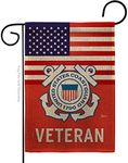 US Coast Guard Veteran Burlap Garden Flag - Armed Forces USCG Semper Paratus United State American Military Retire Official - House Banner Small Yard Gift Double-Sided Made In USA 13 X 18.5