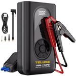 TELUXE Jump Starter with Air Compressor, 2500A 120PSI Car Battery Jump Starter with Digital Tire Inflator, 12V Lithium Jump Box for Vehicles, Battery Booster for 8.5L Gas or 6.0L Diesel Engines.