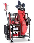 EXTCCT Golf Bags Storage Organizer- Single Golf Bag Stand for Golf Equipment Accessories, Golf Bag Storage Rack with Wheels, Golf Club, Golf Gear Organisers