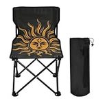 WDdZzyy Outdoor Camping Folding Sun Logo Chairs - Ultralight Camping Chair，Durable Large Arm Chair Portable Beach Chairs for Traveling with Storage Pockets, for Camp, Fishing, Hiking