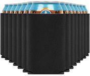 Blank Beer Can Cooler Sleeves (110-Pack) Soft Insulated Beer Can Coolies - HTV Friendly Blank Koolies in Bulk for Beer Cans & Bottles - Black Coolie Blanks for Vinyl Projects & Wedding Favors (Black)