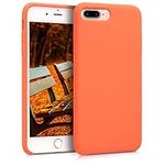 kwmobile Case Compatible with Apple iPhone 7 Plus/iPhone 8 Plus Case - TPU Silicone Phone Cover with Soft Finish - Orange