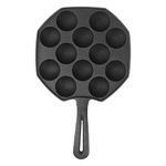 Cabilock Takoyaki Pan 12 Molds Takoyaki Maker Skillet Cast Iron Octopus Meat Ball No- stick Baking Tray for Octopus Balls Pancake