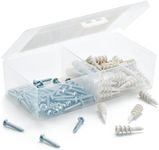 Qualihome Small Mini N.6 Plastic Self Drilling Drywall Anchors with Screws Kit (50 Pack)