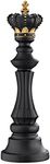 Navaris Chess Statue Decor Piece - 16" Tall Decorative Resin Sculpture - Large Game Figure Decoration Ornament for Home, Office, Study - Black King