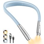 enclize LED Neck Reading Light, Reading Light for Book in Bed, Hands Free, 3 Brightness Levels, Lightweight Comfortable Design, Long Lasting, Perfect for Knitting,Crafting,Camping, Blue
