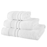 Lions Bamboo Towels - Premium Bath Towels Set of 2 (70x120cm) - 60% Bamboo 40% Cotton Extra Large Bath Towels, Highly Absorbent Quick Drying Soft Feel Daily Use Bathroom Towels, White