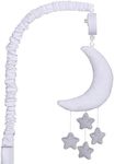 Trend Lab Plush Celestial Stars and Moon Musical Mobile, Baby Mobile, White/Gray Celestial Nursery Décor