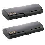 Geila Hard Shell Eyeglasses Case, 2 Pack Aluminum Glasses Case Light Nearsighted Spectacle Case Box Frosted Matte Glasses Holder