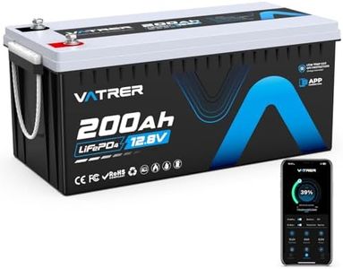 VATRER POWER LiFePO4 12V 200AH Bluetooth Lithium Batterie mit 200A BMS 5000 Zyklen Lithium Akku 2560W Abschaltschutz bei Niedriger Temperatur Perfekter für Wohnmobil, Solar & Off-Grid-Anwendungen