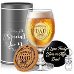 Yalucky Personalised Gifts for Dad Beer Glasses Presents for Dad Gifts from Daughter Son Father's Day Gifts Daddy Christmas Birthday Gifts for Men Dad Birthday Gifts Mens Gift Set