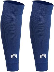 MediCaptain Pre Cut Soccer Sock Sleeves, Companion for Soccer Grip Socks, Securely Holds Shin Guards, Compression Leg Warmer (Navy, One Size)