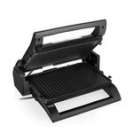 Princess 112536 Multi-Grill 4-in-1, Sandwich, Contact, Table Grill and Waffle Iron, Replaceable Plates, Stainless Steel, Non-Stick Coated, Black/Silver, 1500 Watts